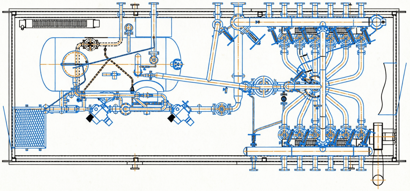 Layout of the separation metering unit